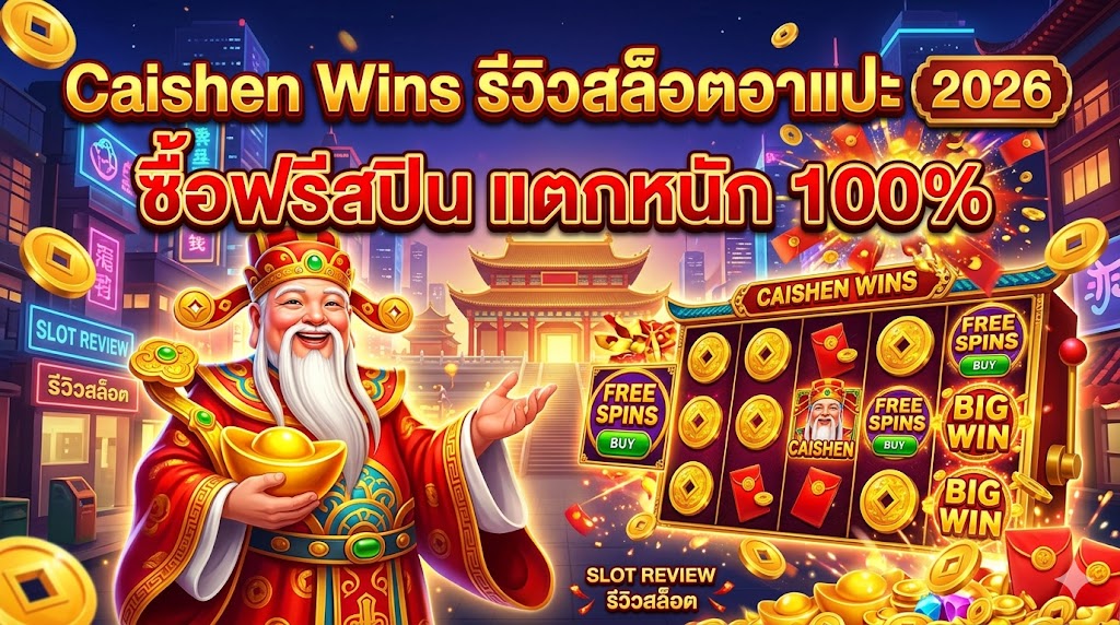 Caishen Wins รีวิวสล็อตอาแปะ 2026 ซื้อฟรีสปิน ลุ้นกงล้อคูณ x20 แตกหนัก 100%!