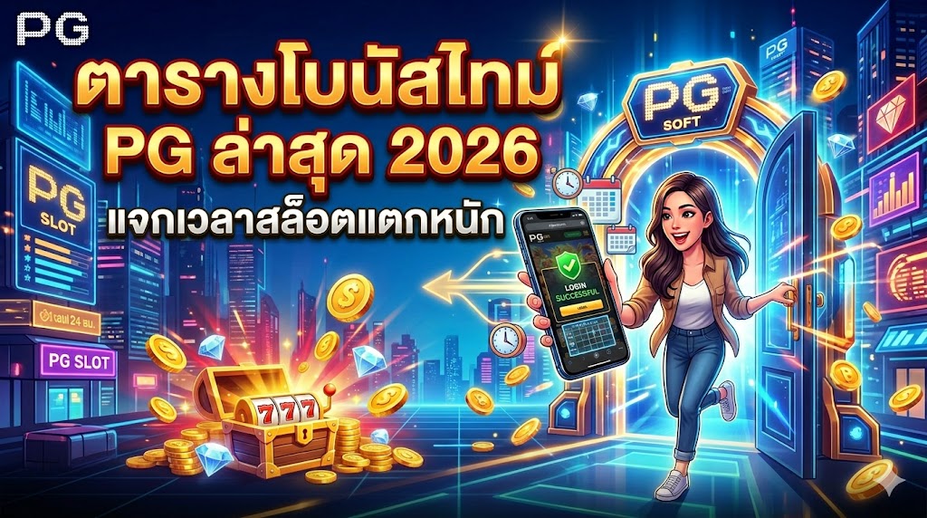 ตารางโบนัสไทม์ PG ล่าสุด 2026 แจกเวลาสล็อตแตกหนัก