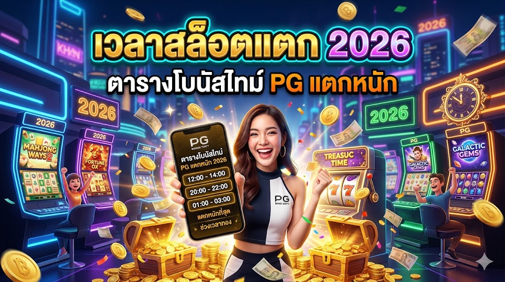 เวลาสล็อตแตก 2026 ตารางโบนัสไทม์ PG แตกหนัก