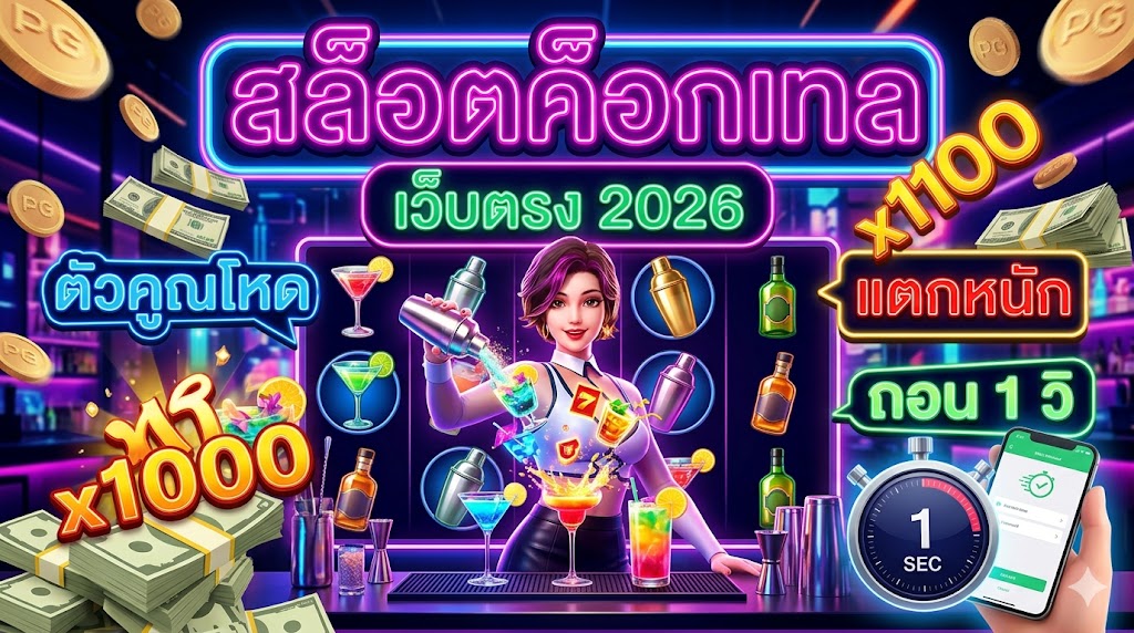 สล็อตค็อกเทล เว็บตรง 2026 ตัวคูณโหด แตกหนัก ถอน 1 วิ