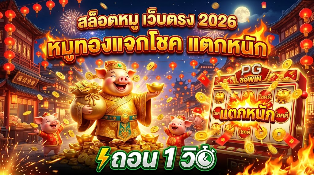 สล็อตหมู เว็บตรง 2026 หมูทองแจกโชค แตกหนัก ถอน 1 วิ
