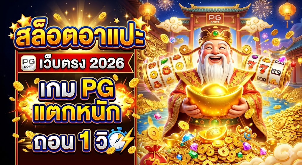 สล็อตอาแปะ เว็บตรง 2026 เกม PG แตกหนัก ถอน 1 วิ