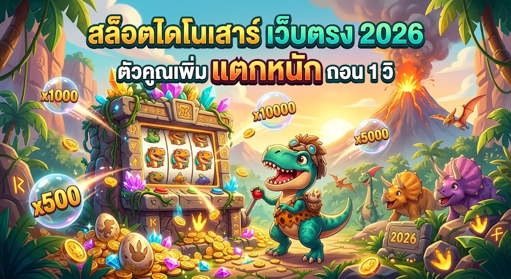 สล็อตไดโนเสาร์ เว็บตรง 2026 ตัวคูณเพิ่ม แตกหนัก ถอน 1 วิ