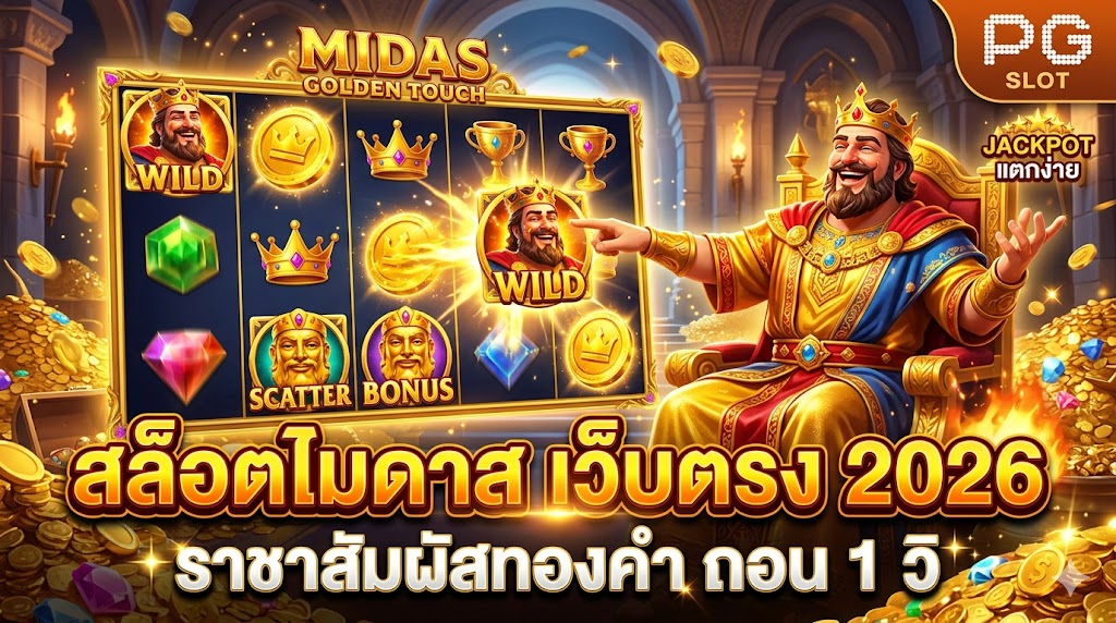 สล็อตไมดาส เว็บตรง 2026 ราชาสัมผัสทองคำ ถอน 1 วิ