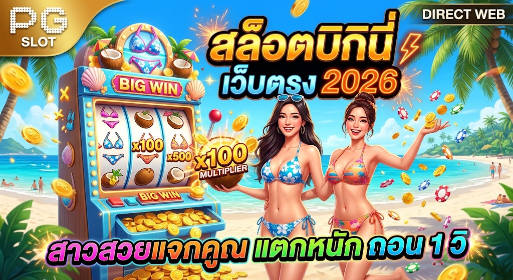 สล็อตบิกินี่ เว็บตรง 2026 สาวสวยแจกคูณ แตกหนัก ถอน 1 วิ